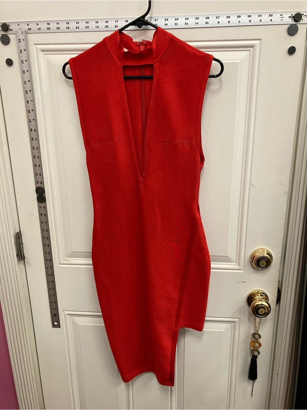 House of CB, Red, deep v, Bodycon Dress